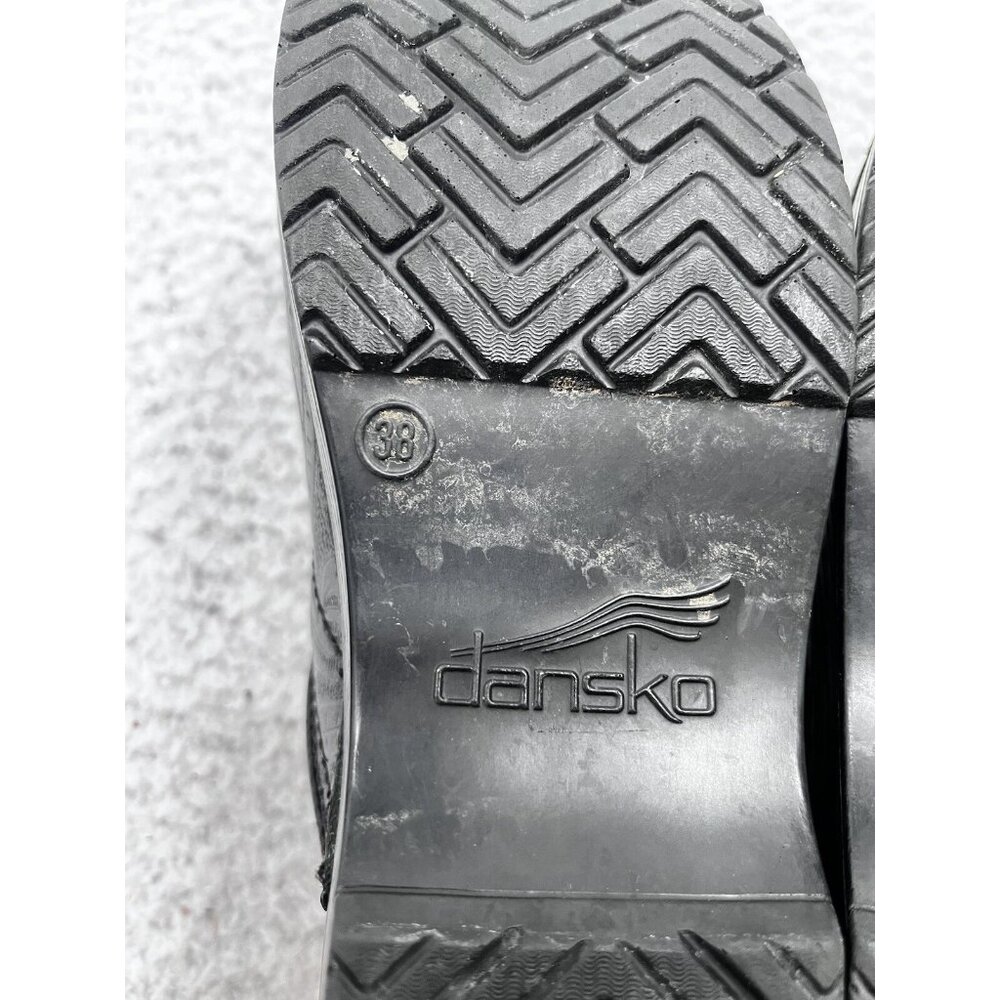 Women's Dansko Pro Black Tooled Embossed Floral Leather Slip On Clog Size 38 - Picture 11 of 11